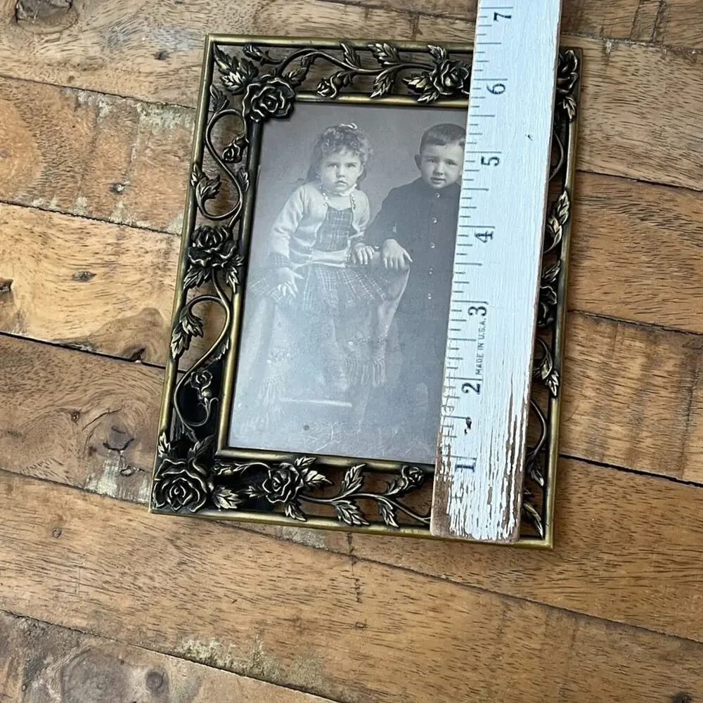 Connoisseur Openwork Rose Floral Metal Picture Frame 3.5 x 4.5